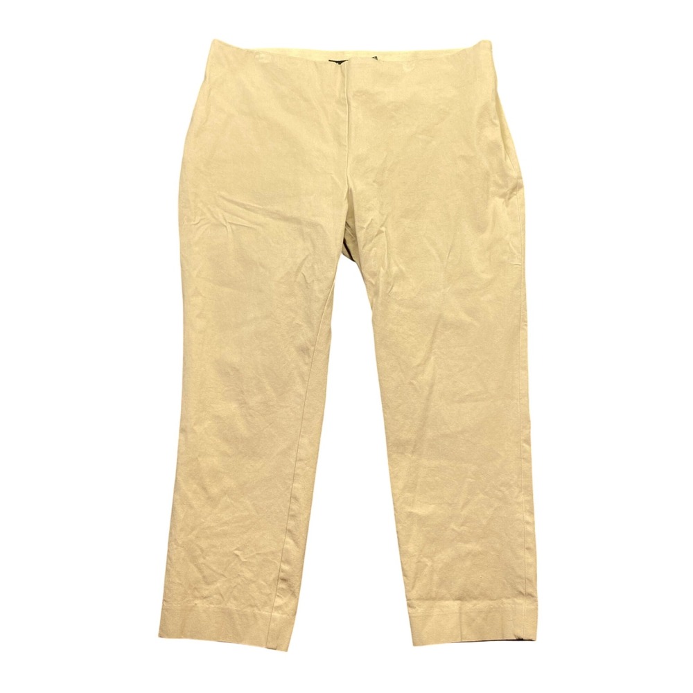 Lauren Ralph Lauren Womens Tan Khaki Side Zip Crop Pants 12P Petite Stretch